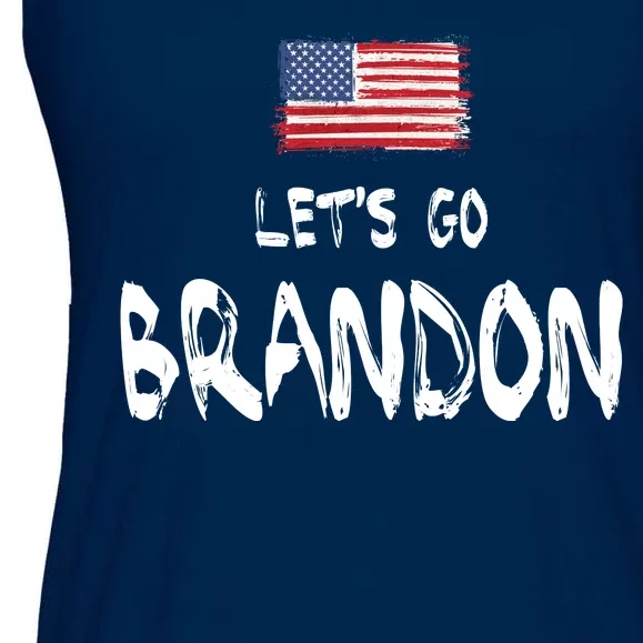 Let's Go Brandon FJB Chant Simple USA Flag Ladies Essential Flowy Tank