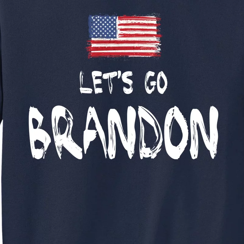 Let's Go Brandon FJB Chant Simple USA Flag Tall Sweatshirt