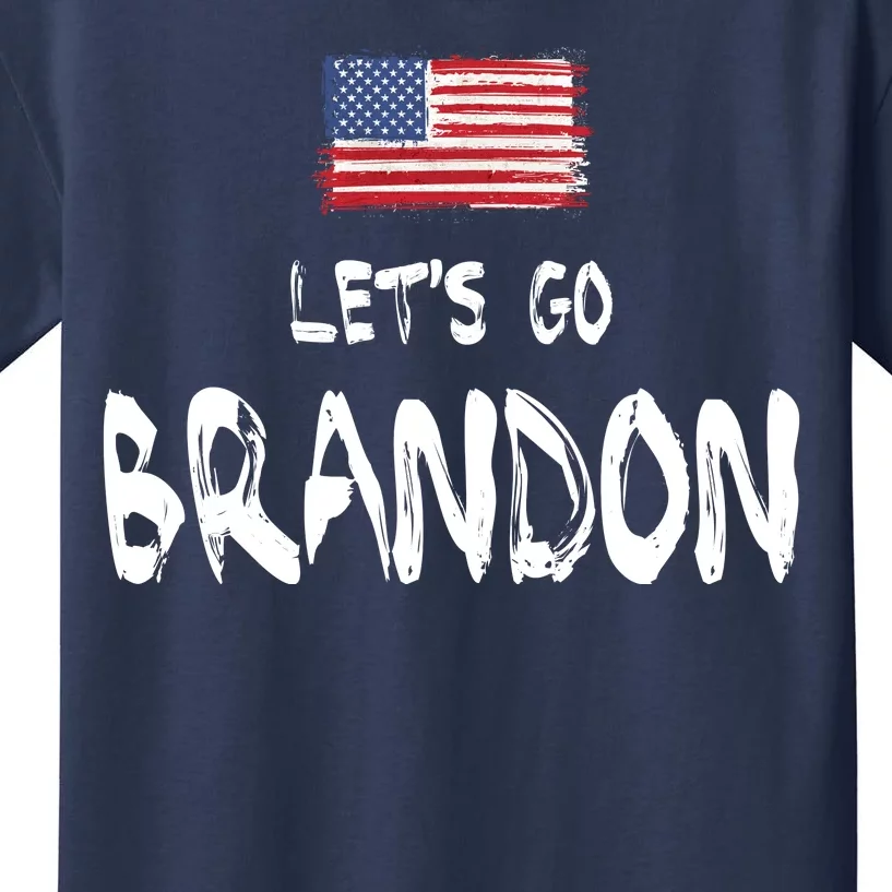 Let's Go Brandon FJB Chant Simple USA Flag Kids T-Shirt