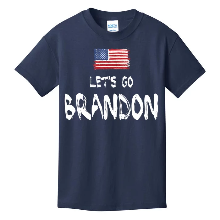 Let's Go Brandon FJB Chant Simple USA Flag Kids T-Shirt