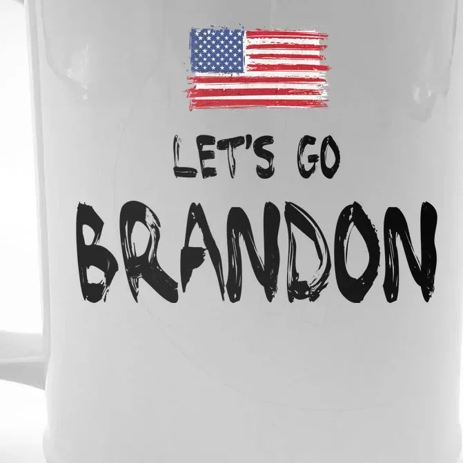 Let's Go Brandon FJB Chant Simple USA Flag Front & Back Beer Stein