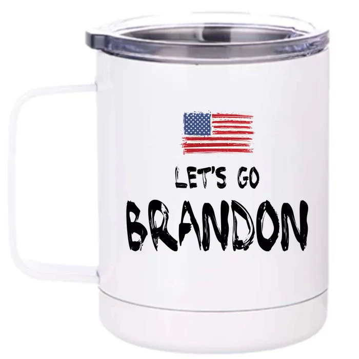 Let's Go Brandon FJB Chant Simple USA Flag Front & Back 12oz Stainless Steel Tumbler Cup