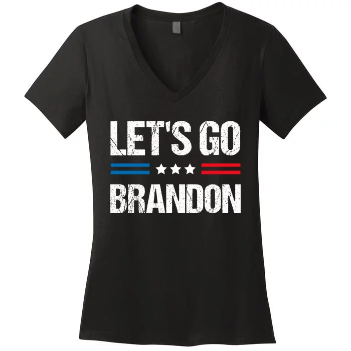 Lets Go Brandon Anti Biden Women's V-Neck T-Shirt
