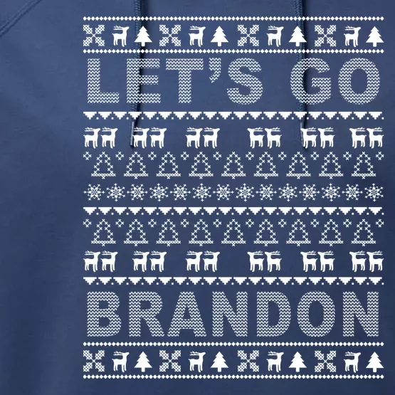 Let's Go Brandon Ugly Christmas Sweater FJB Chant Performance Fleece Hoodie