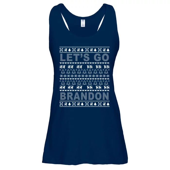 Let's Go Brandon Ugly Christmas Sweater FJB Chant Ladies Essential Flowy Tank