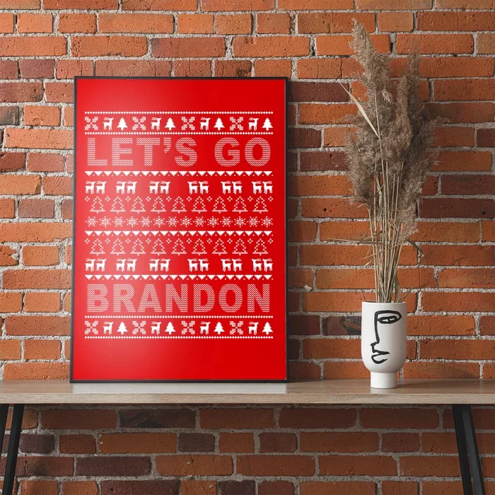 Let's Go Brandon Ugly Christmas Sweater FJB Chant Poster