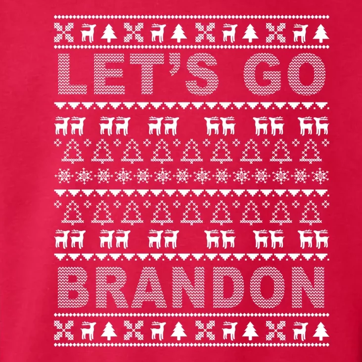 Let's Go Brandon Ugly Christmas Sweater FJB Chant Toddler Hoodie