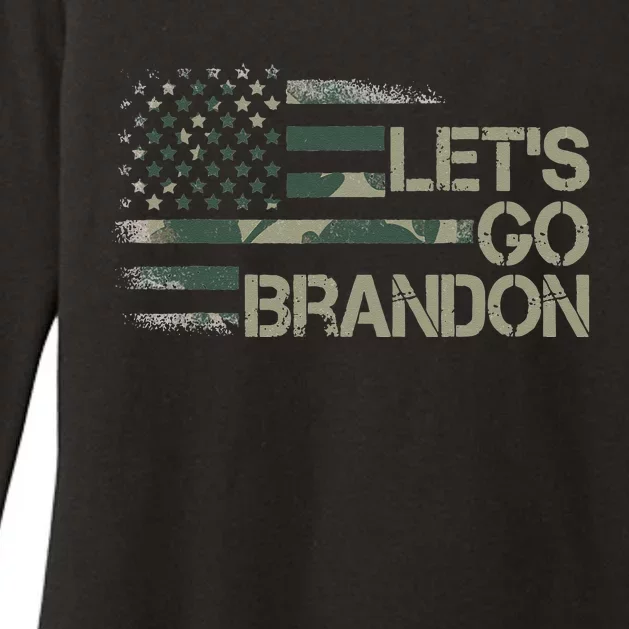 Lets Go Branson Brandon Camouflage US Flag Womens CVC Long Sleeve Shirt