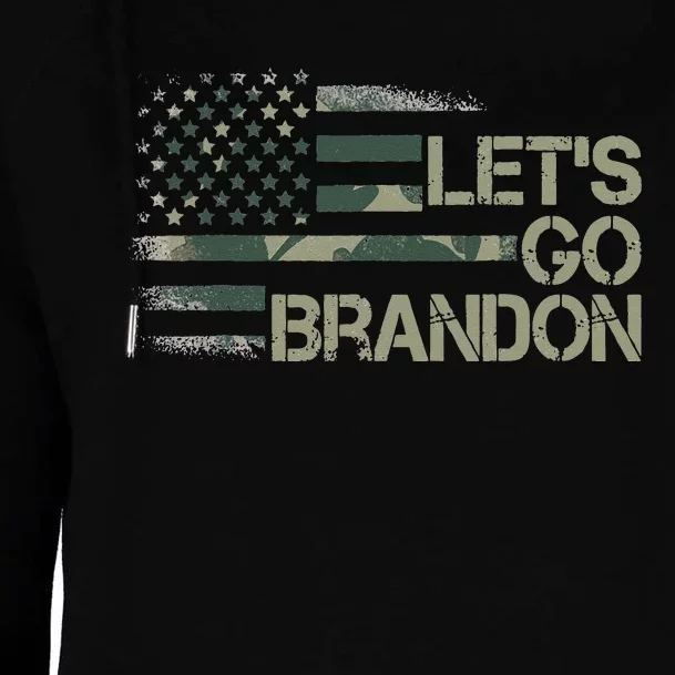 Lets Go Branson Brandon Camouflage US Flag Womens Funnel Neck Pullover Hood