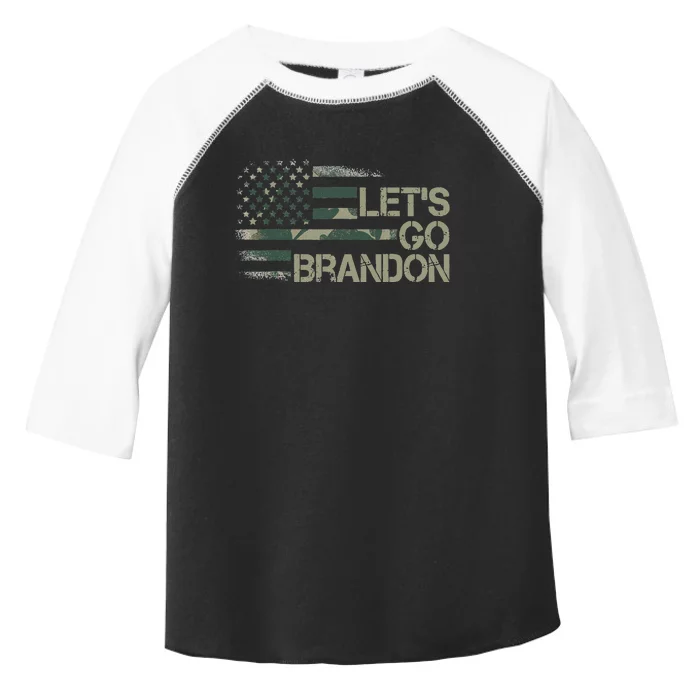 Lets Go Branson Brandon Camouflage US Flag Toddler Fine Jersey T-Shirt