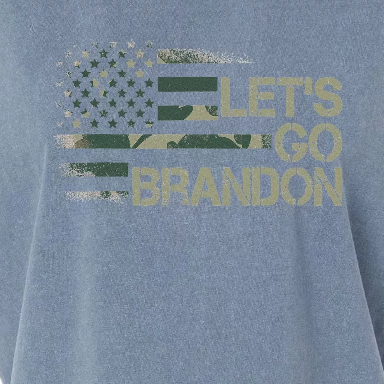 Lets Go Branson Brandon Camouflage US Flag Garment-Dyed Women's Muscle Tee