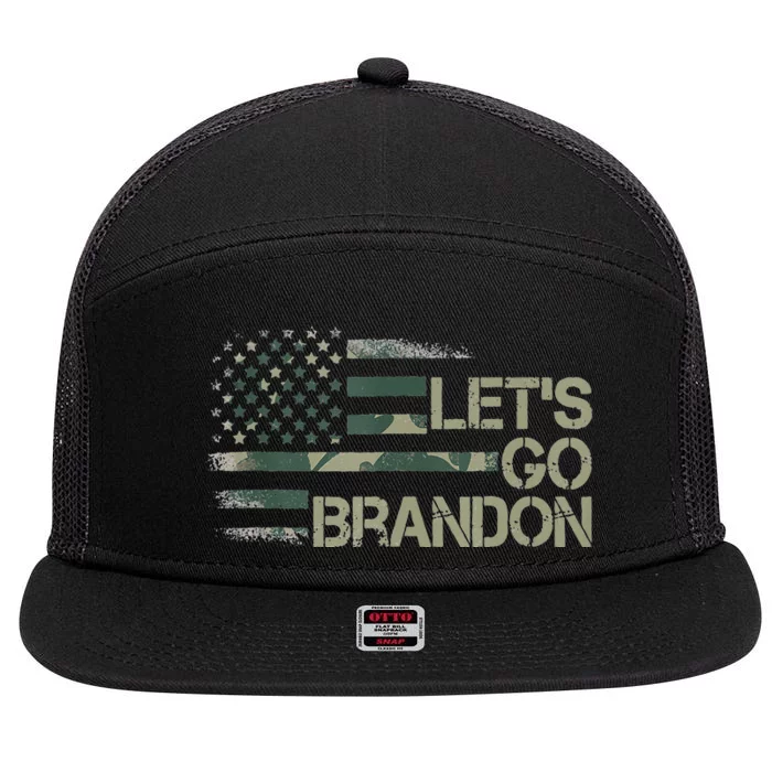 Lets Go Branson Brandon Camouflage US Flag 7 Panel Mesh Trucker Snapback Hat