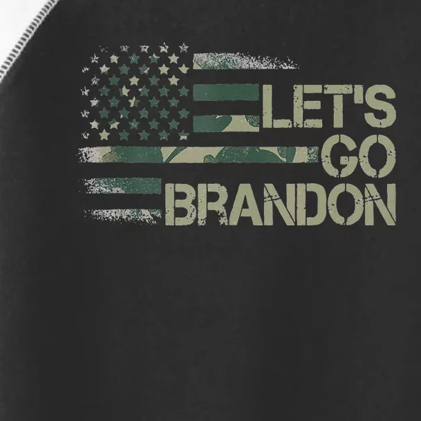 Lets Go Branson Brandon Camouflage US Flag Toddler Fine Jersey T-Shirt