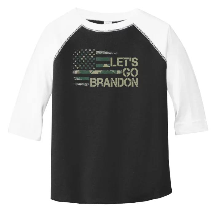 Lets Go Branson Brandon Camouflage US Flag Toddler Fine Jersey T-Shirt