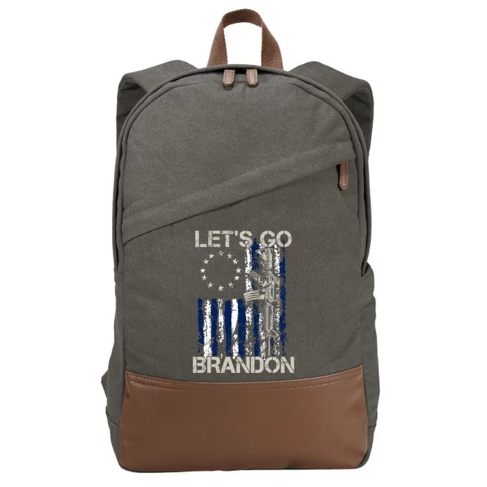 LetS Go Brandon Gun American Flag Patriots Cotton Canvas Backpack