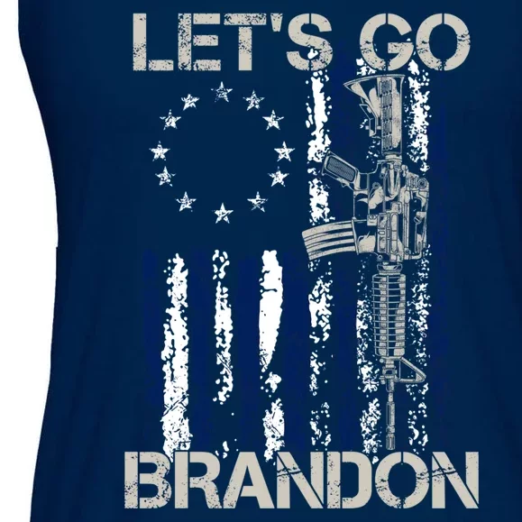 LetS Go Brandon Gun American Flag Patriots Ladies Essential Flowy Tank