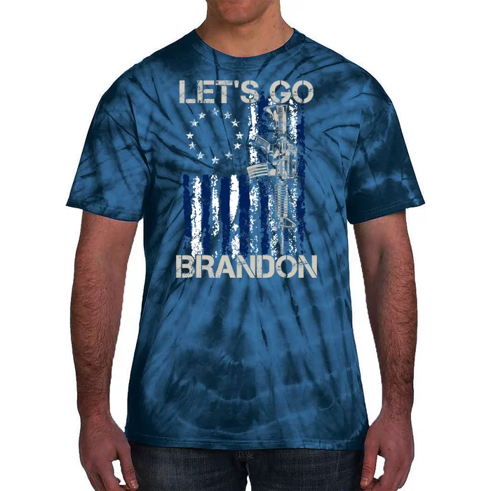 LetS Go Brandon Gun American Flag Patriots Tie-Dye T-Shirt