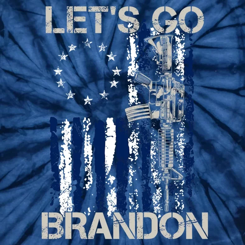 LetS Go Brandon Gun American Flag Patriots Tie-Dye T-Shirt