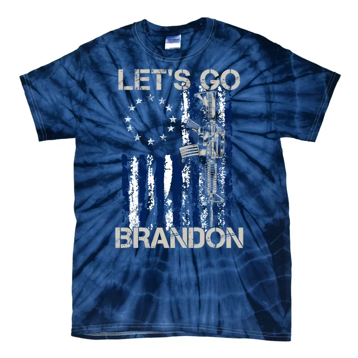 LetS Go Brandon Gun American Flag Patriots Tie-Dye T-Shirt