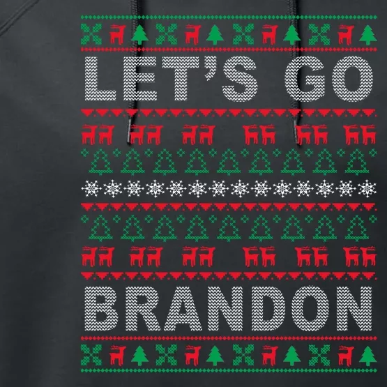 Let's Go Brandon Ugly Christmas Sweater FJB Anti Biden Performance Fleece Hoodie