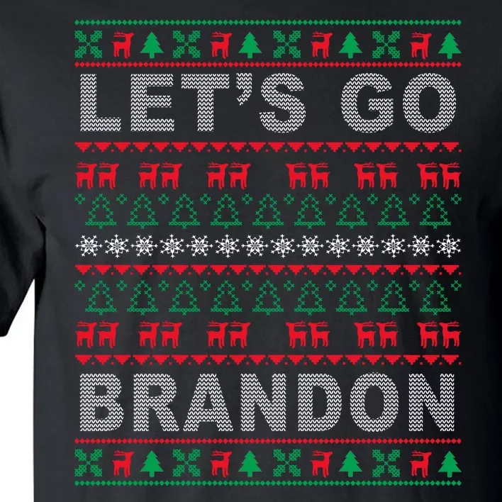 Let's Go Brandon Ugly Christmas Sweater FJB Anti Biden Tall T-Shirt