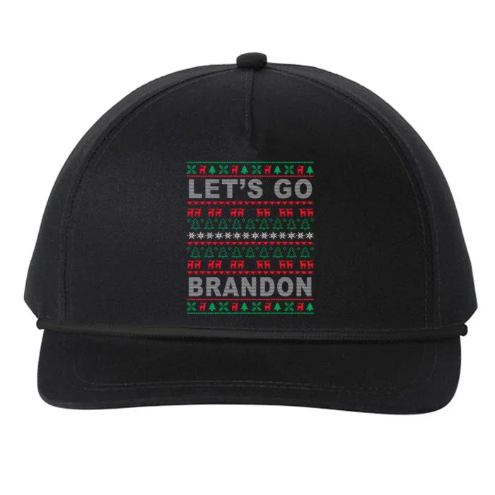 Let's Go Brandon Ugly Christmas Sweater FJB Anti Biden Snapback Five-Panel Rope Hat