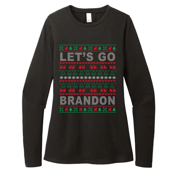 Let's Go Brandon Ugly Christmas Sweater FJB Anti Biden Womens CVC Long Sleeve Shirt