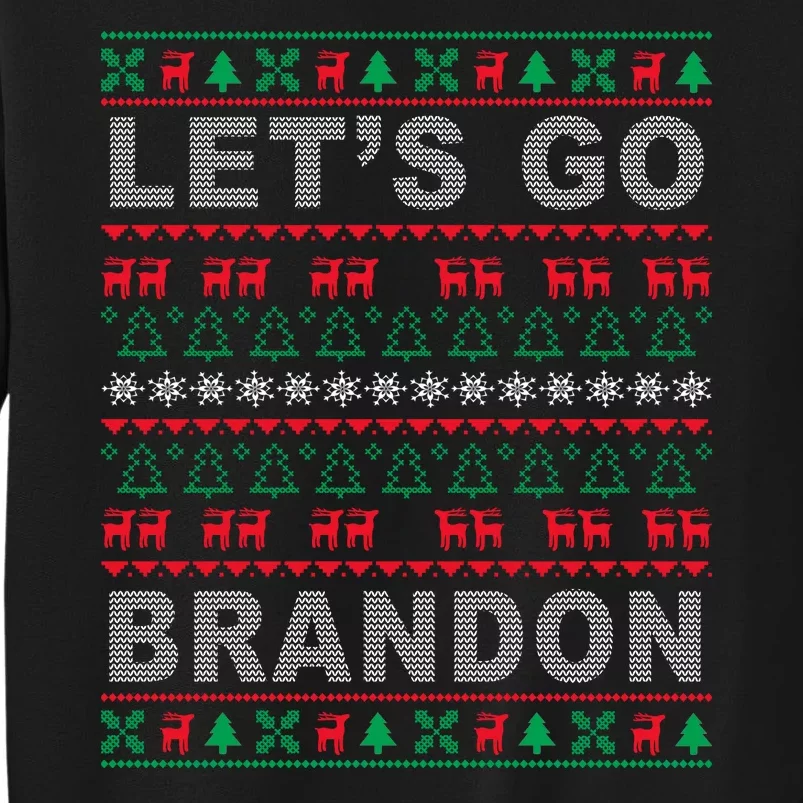 Let's Go Brandon Ugly Christmas Sweater FJB Anti Biden Tall Sweatshirt