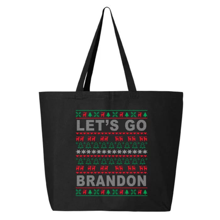 Let's Go Brandon Ugly Christmas Sweater FJB Anti Biden 25L Jumbo Tote