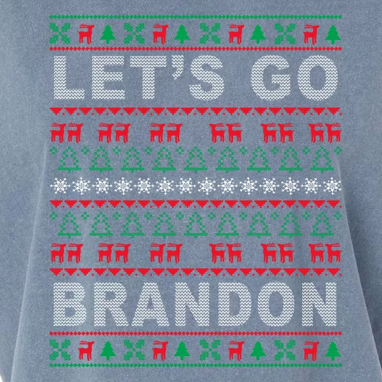 Let's Go Brandon Ugly Christmas Sweater FJB Anti Biden Garment-Dyed Women's Muscle Tee