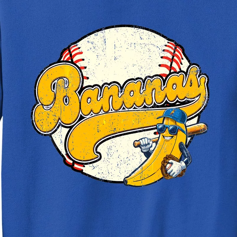 Lets Go Bananas Banana Playing Baseball Baseball Player Sweatshirt