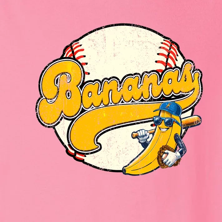 Lets Go Bananas Banana Playing Baseball Baseball Player Toddler Long Sleeve Shirt