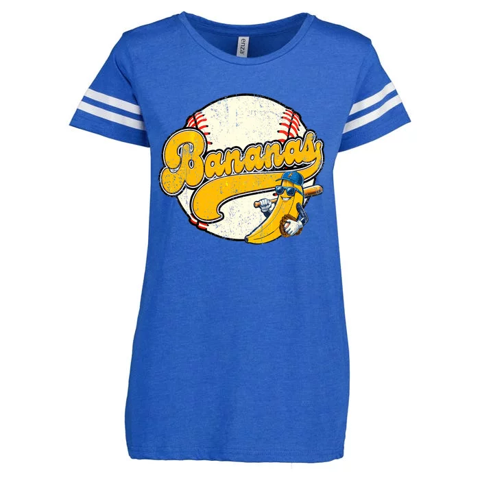 Lets Go Bananas Banana Playing Baseball Baseball Player Enza Ladies Jersey Football T-Shirt