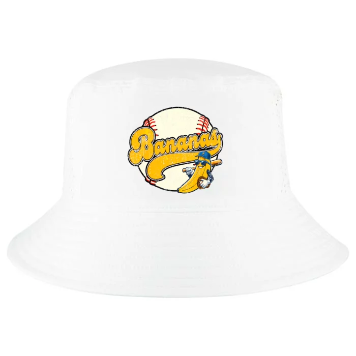 Lets Go Bananas Banana Playing Baseball Baseball Player Cool Comfort Performance Bucket Hat