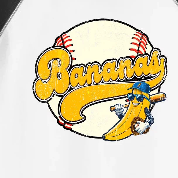 Lets Go Bananas Banana Playing Baseball Baseball Player Toddler Fine Jersey T-Shirt