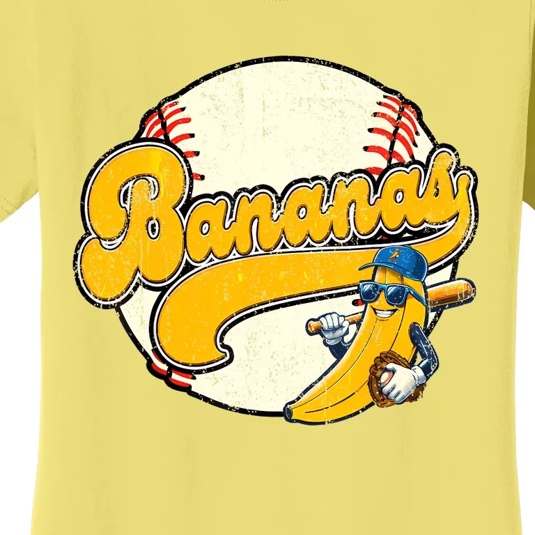 Lets Go Bananas Banana Playing Baseball Baseball Player Women's T-Shirt