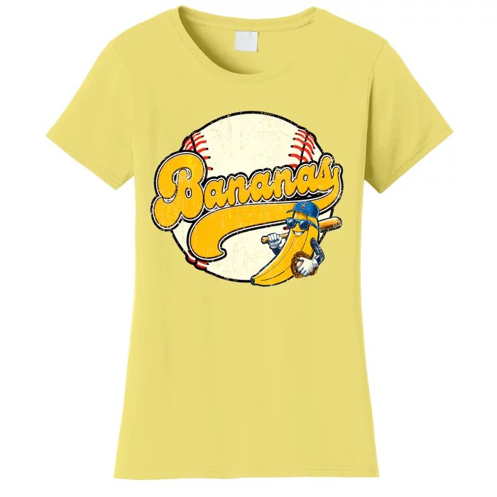 Lets Go Bananas Banana Playing Baseball Baseball Player Women's T-Shirt