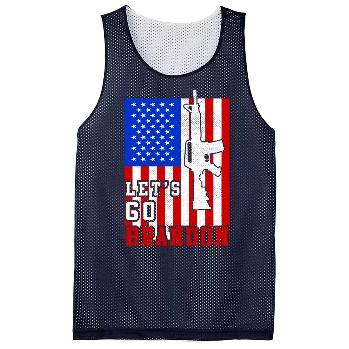 Let's Go Brandon USA Army Flag LGB FJB Mesh Reversible Basketball Jersey Tank