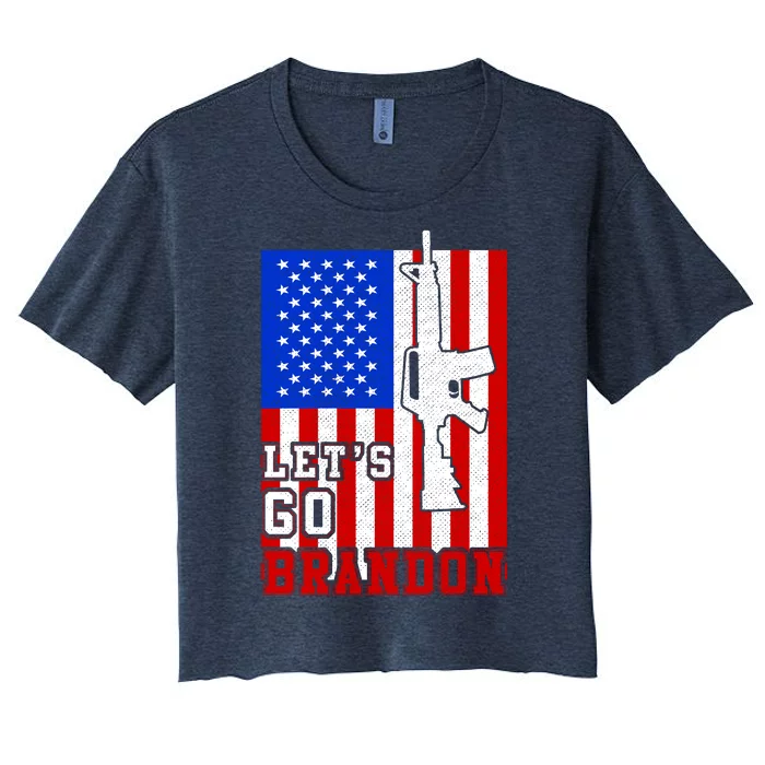 Let's Go Brandon USA Army Flag LGB FJB Women's Crop Top Tee