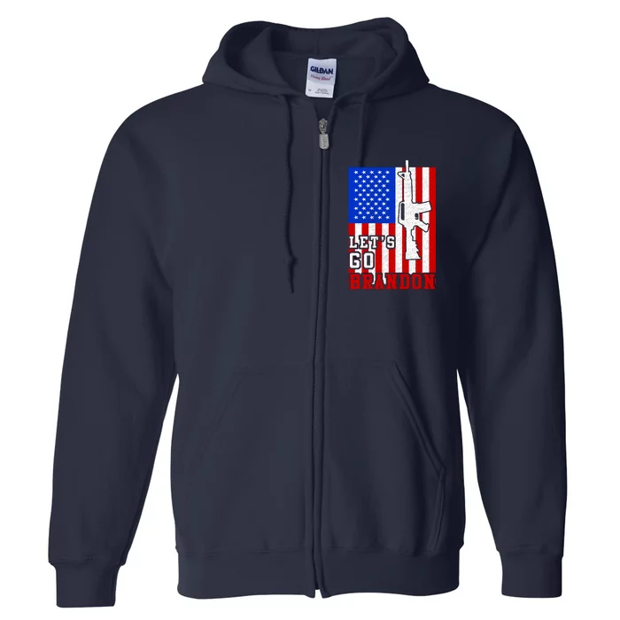 Let's Go Brandon USA Army Flag LGB FJB Full Zip Hoodie