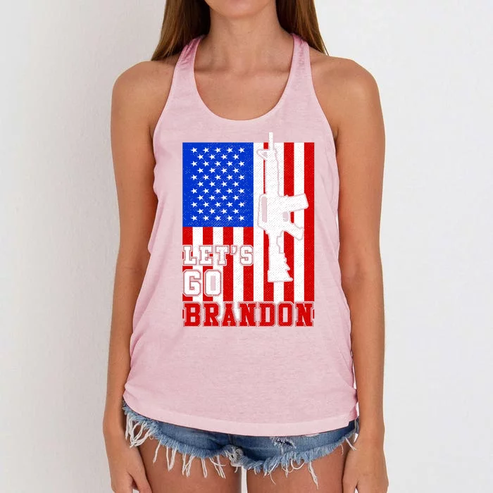 Let's Go Brandon USA Army Flag LGB FJB Women's Knotted Racerback Tank