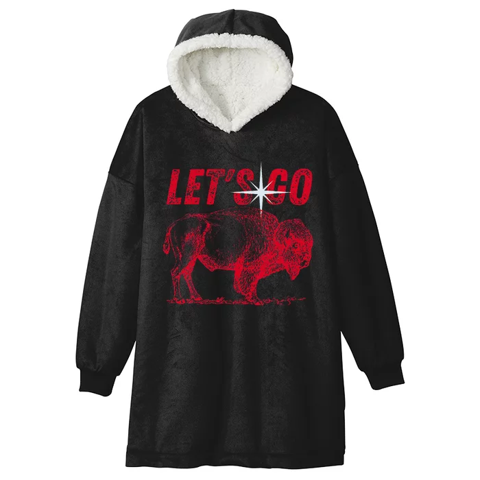 LetS Go Buffalo New York Wny Bflo Vintage Football Hooded Wearable Blanket