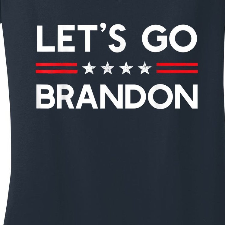 Let’s Go Brandon Conservative US Flag Gift Women's V-Neck T-Shirt