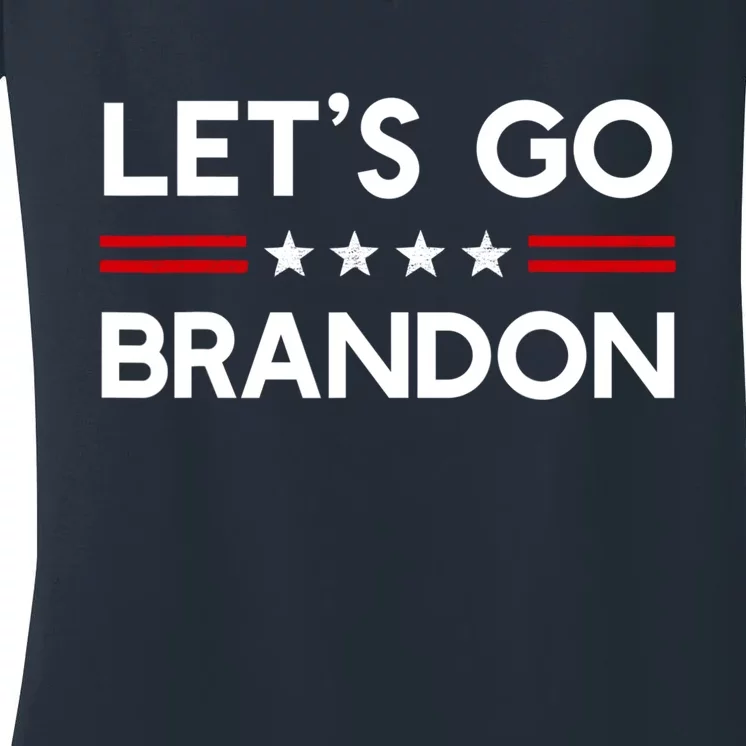 Let’S Go Brandon Conservative Us Flag Gift Women's V-Neck T-Shirt