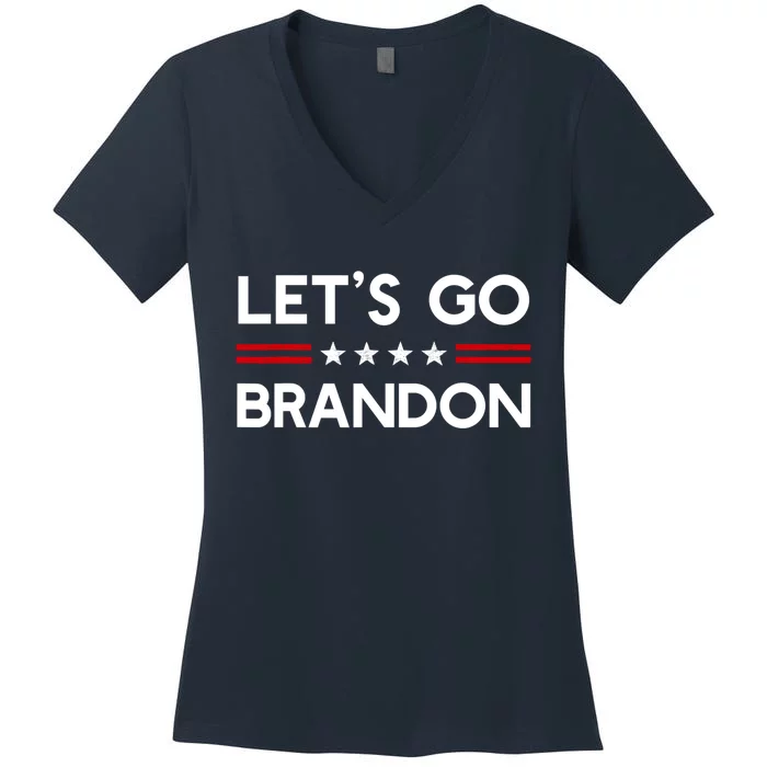 Let’S Go Brandon Conservative Us Flag Gift Women's V-Neck T-Shirt