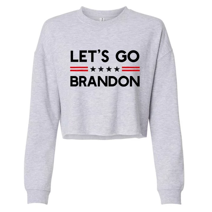 Let’S Go Brandon Conservative Us Flag Gift Cropped Pullover Crew