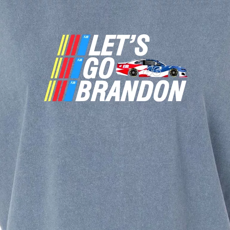 Let's Go Brandon Auto Racing Garment-Dyed Women's Muscle Tee