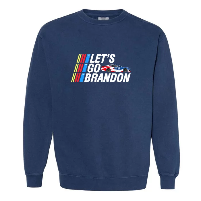 Let's Go Brandon Auto Racing Garment-Dyed Sweatshirt