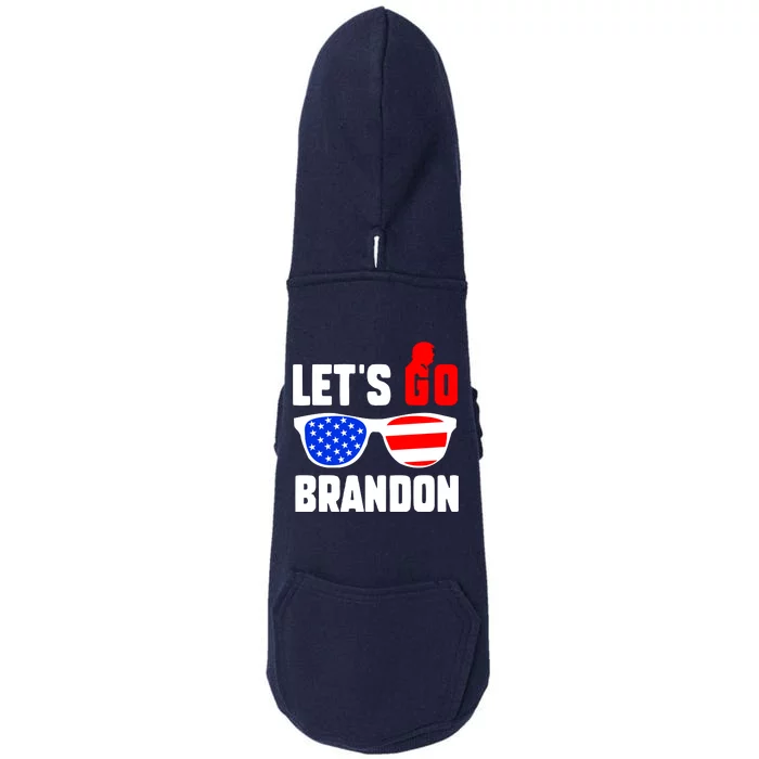 Let's Go Brandon USA Sunglasses Trump Flag LGB FJB Doggie 3-End Fleece Hoodie