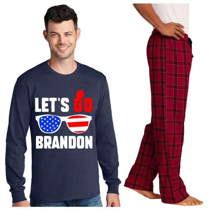 Let's Go Brandon USA Sunglasses Trump Flag LGB FJB Long Sleeve Pajama Set